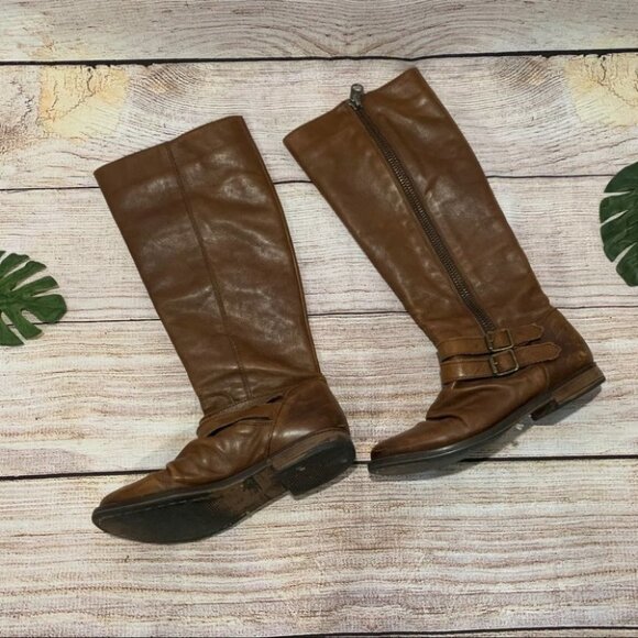 Steve Madden Saviorr Brown Leather Riding Boots - Picture 3 of 7